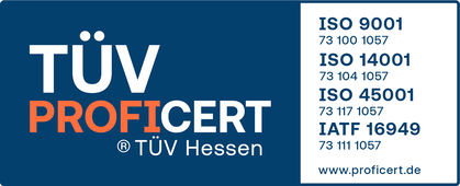 TÜV PROFiCERT – ISO 9001, ISO 14001, ISO 45001 und IATF 16949